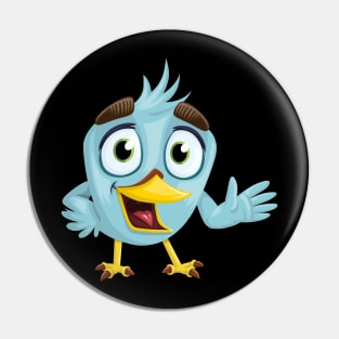 Cute and Funny Waving Bird Pin