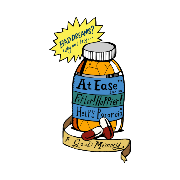 Radiohead - Fitter Happier - Pill Bottle by bangart