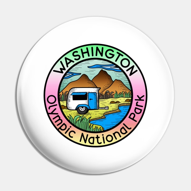 Olympic National Park Washington Camping Camper Pin by DD2019