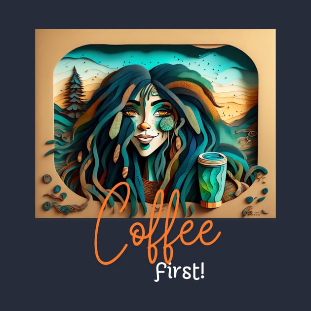 Coffee First! (blue hair dreads) by PersianFMts