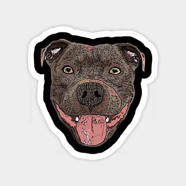 Staffordshire Bull Terrier Magnet by Mark Ewbie