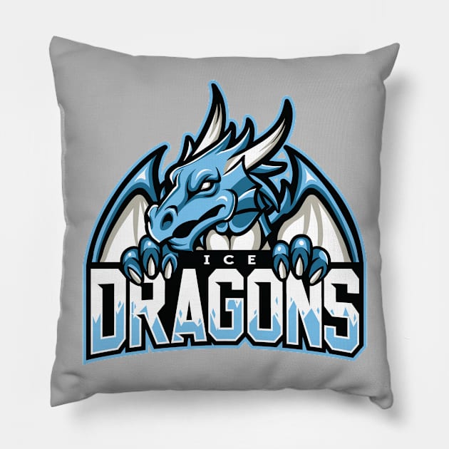 Ice Dragons Pillow by Punksthetic