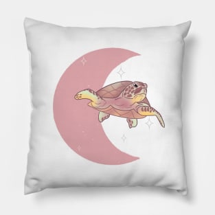 Sea Turtle Crescent - Rose Pillow