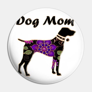 Dog Mom Floral Retriever Pin