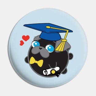 Poopy the Pug Puppy - Graduation Pin