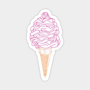 Strawberry Icecream Cone Soft Serve Whippy Magnet