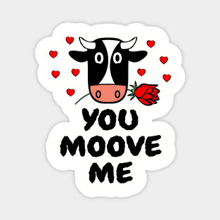 Romantic Cow Valentines Magnet