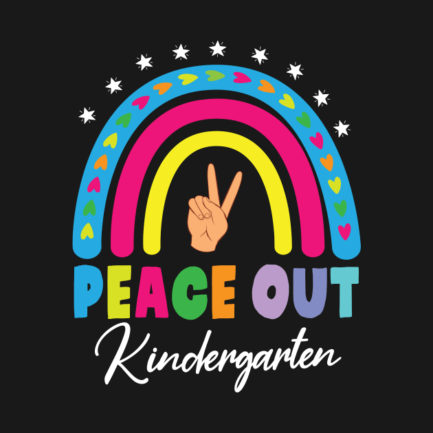 Stars Heart Rainbow Peace Out Kindergarten Hello Summer Day by DainaMotteut