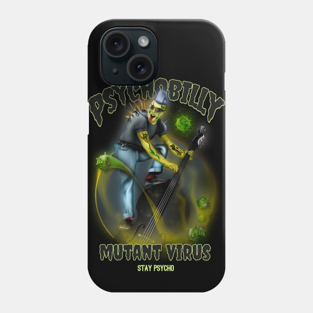 Psychobilly Mutant Virus Phone Case by hardtbonez