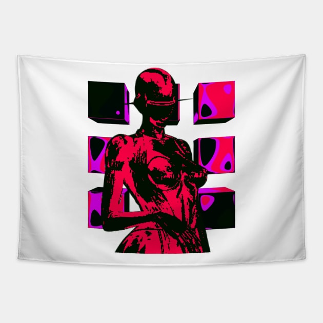 Pixel Cyborg 07 Tapestry by RAdesigns