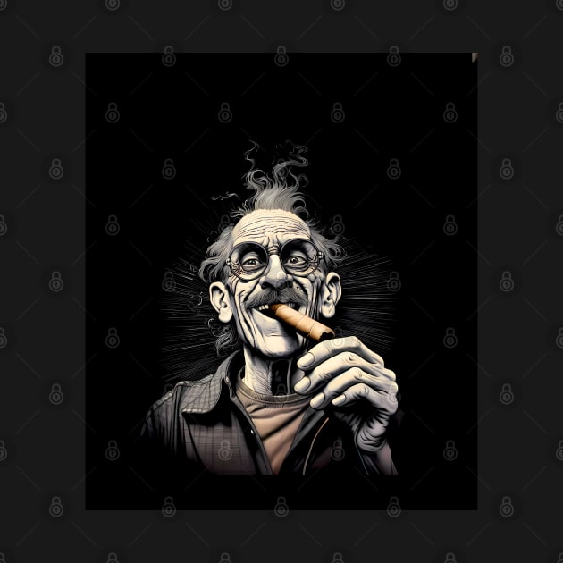 Cigar Smoker: Burning Issues; Missing My Two Front Teeth on a Dark Background by Puff Sumo