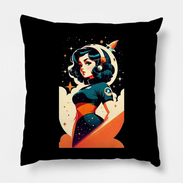 Space Pin Up Girl Pillow by Doctor Doom's Generic Latverian Storefront