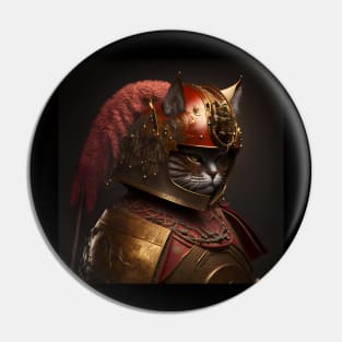 Samurai Cat Portrait Pin