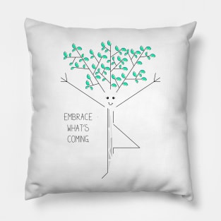 Cartoon tree yoga pose Pillow