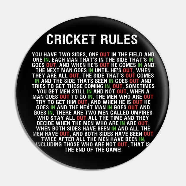 Cricket Rules Pin by isstgeschichte