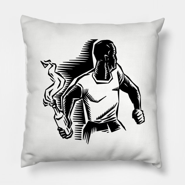 Black man Riot with Molotov cocktail Pillow by TheContactor