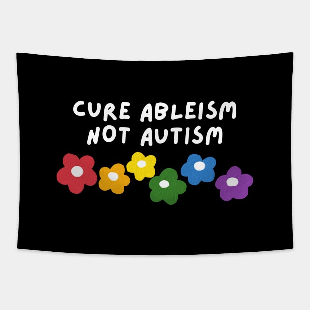 cure ableism, not autism Tapestry by applebubble