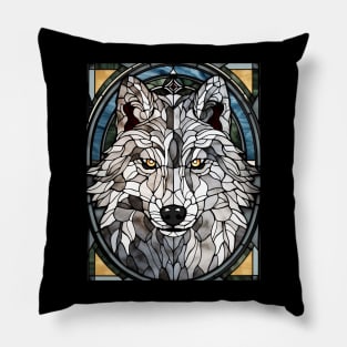 White wolf face Pillow