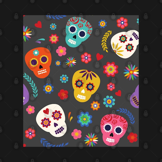 Day of the Dead Dia de los Muertos Print by CheeseOnBread