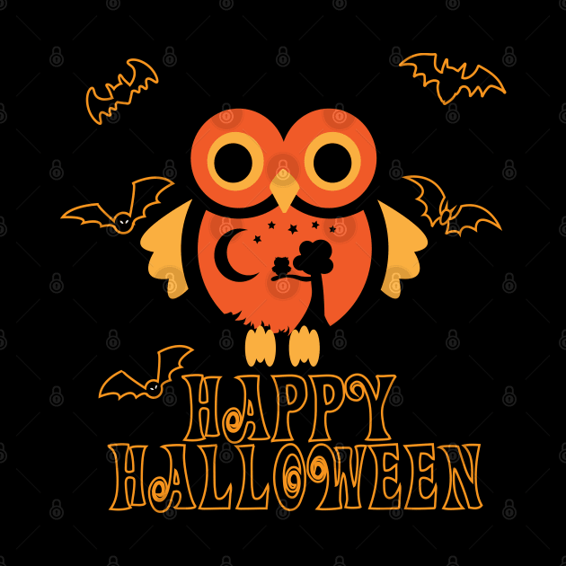 Cute Halloween Owl by OriginalGraphicMarket