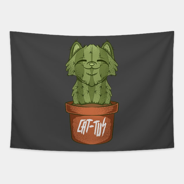 cactus cat funny cat tus fun and cute Tapestry by the house of parodies