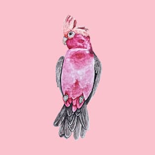 Pink Galah Parrot in Watercolor T-Shirt