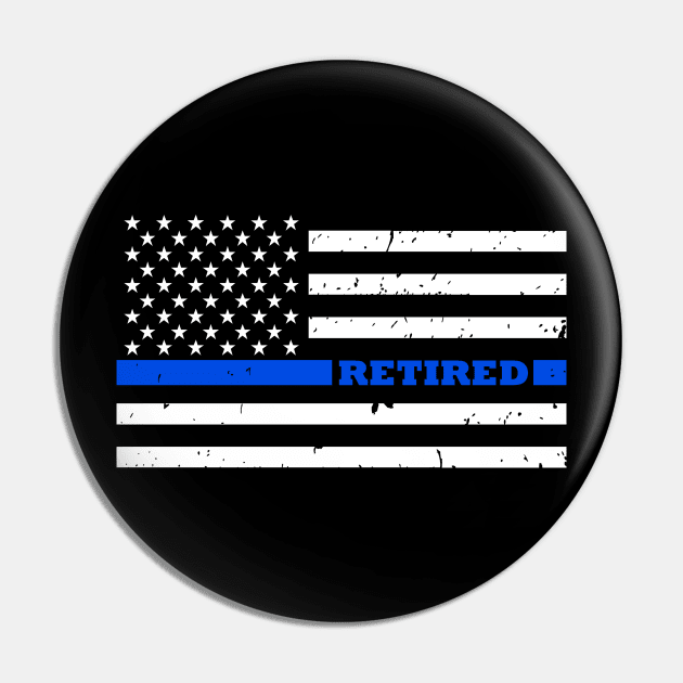 Retired Police Gift - Retired Police Officer - Thin Blue Line Flag Pin by bluelinemotivation