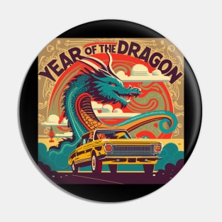 Year of the Dragon classic car Pin