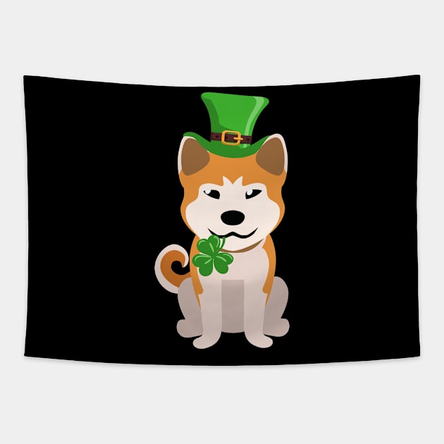 Cute Hasky St. Patrick's Day Dog Lovers Owners Gift Tapestry by peter2art