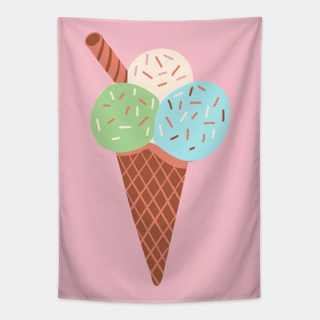 Ice Cream Cone Tapestry by Rebelform