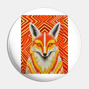 Spectrum Fox: Radiant Op Art Red Fox Pin