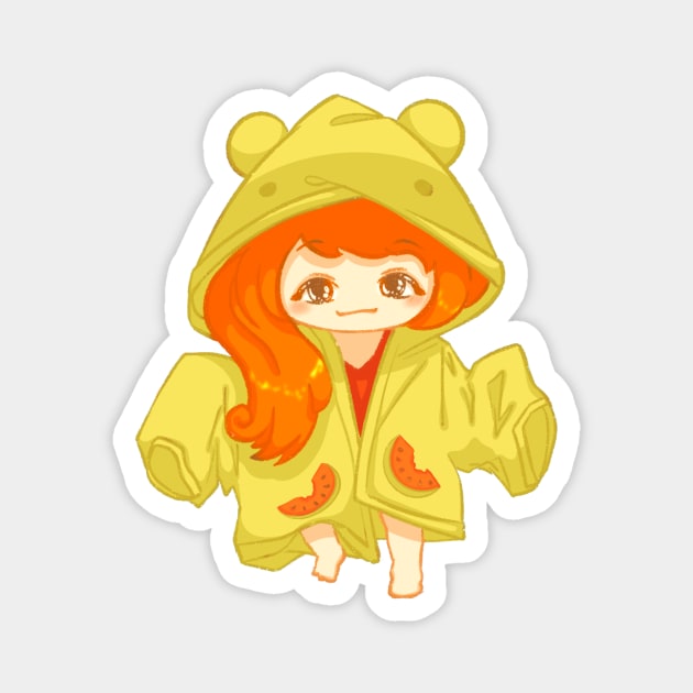 Hoodie girl sticker Magnet by Papurrie St