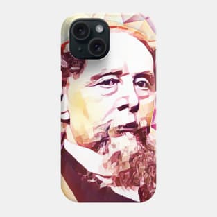 Charles Dickens Pink Portrait | charlles dickens artwork 13 Phone Case