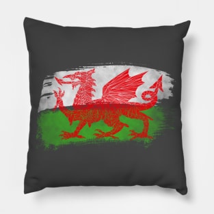 Geometric Welsh Dragon Flag Pillow