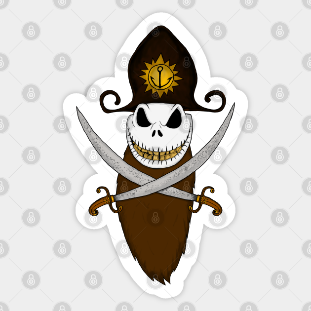 Voornaamwoord Gehakt een beetje Pirate Skeleton Jack - Pirate Skull - Sticker | TeePublic