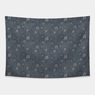 Charcoal Gray Grunge Flowers and Hearts Pattern Gifts Tapestry