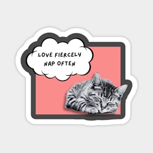 Love firecely Nap often Cat Magnet