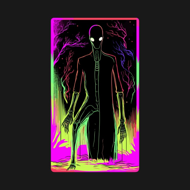 Neon Slenderman Art - Electrifying Urban Legend by Soulphur Media