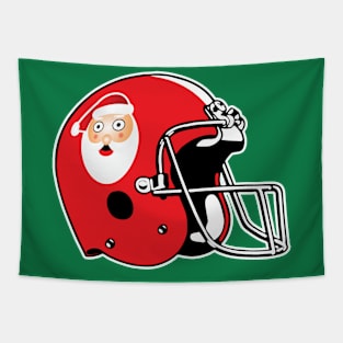 Surprised Santa Football helmet Tapestry