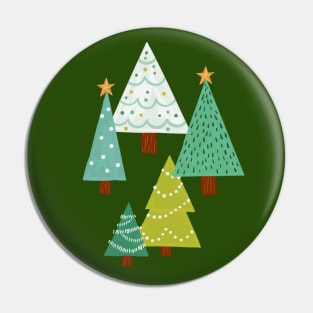 Holly Jolly Christmas Trees - Green Pin