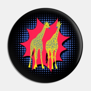 Giraffes pop art Pin