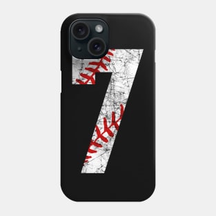 Vintage #7 Baseball Laces Baseball Mom Jersey Love Baseball 7th Birthday T-shirt Phone Case