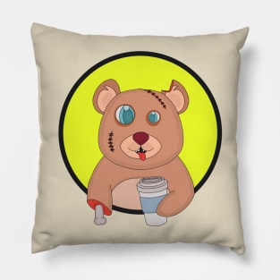 Coffee Zombie Bear Pillow