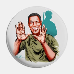 Denzel Washington - An illustration by Paul Cemmick Pin