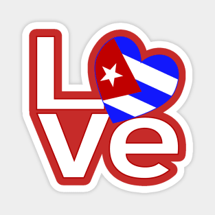 White Red Cuba LOVE Magnet