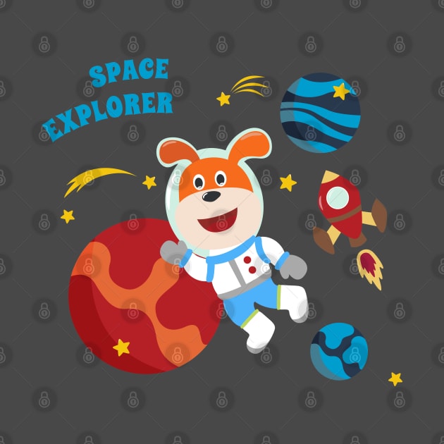 Space dog or astronaut in a space suit with cartoon style. by KIDS APPAREL