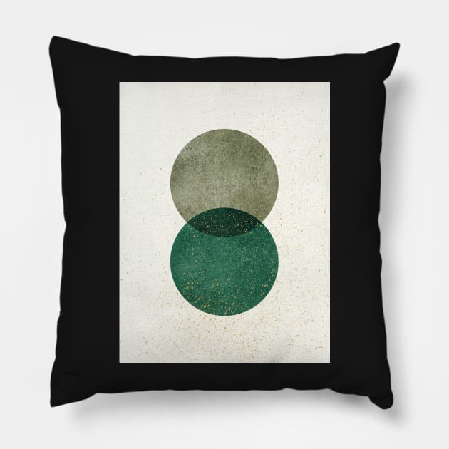 Circle Abstract - Green Texture Pillow by moonlightprint