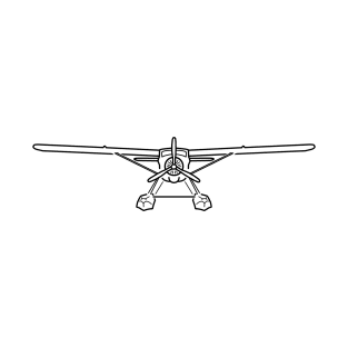 Float plane classic aircraft black outline graphic T-Shirt