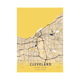 Cleveland - United States Yellow City Map T-Shirt