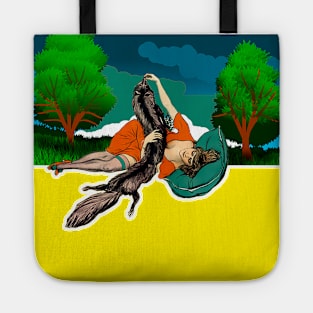 Romantic girl sleeping in the jungle Tote